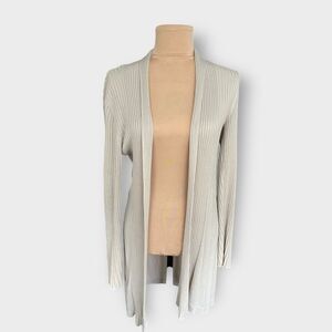 Ava Women’s Medium White Long Sleeve Oversized Viscose Cardigan Sweater